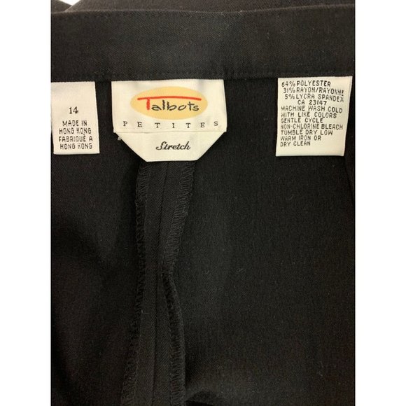 Size 14P Talbots Petites Women's Black Dress Pants Slacks 1990s Vintage - Picture 9 of 9